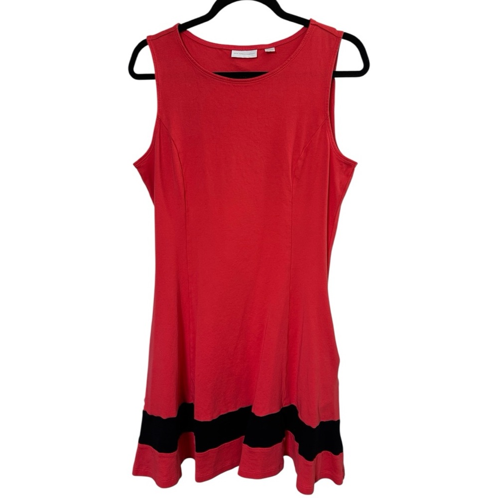 NY & Company | Colorblock Fit & Flare Cotton Dress in Hopeful Red | Size L | EUC